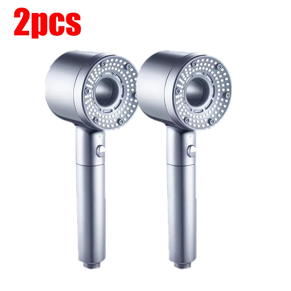 1-3Pcs 5 Modes Double Filtration Shower Head High-pressure Large Flow Handheld Showerhead Wear-resistant Portable Bath Nozzle