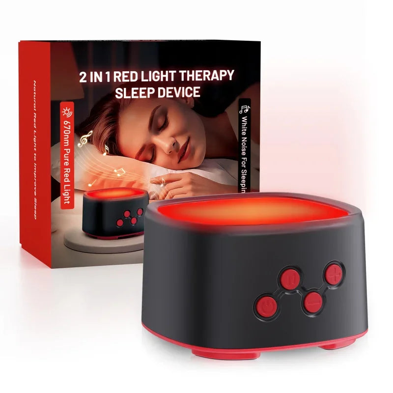 670nm Pure Red Light Sleep Aid Machine with White Noise Relaxation for Better Sleep Quality