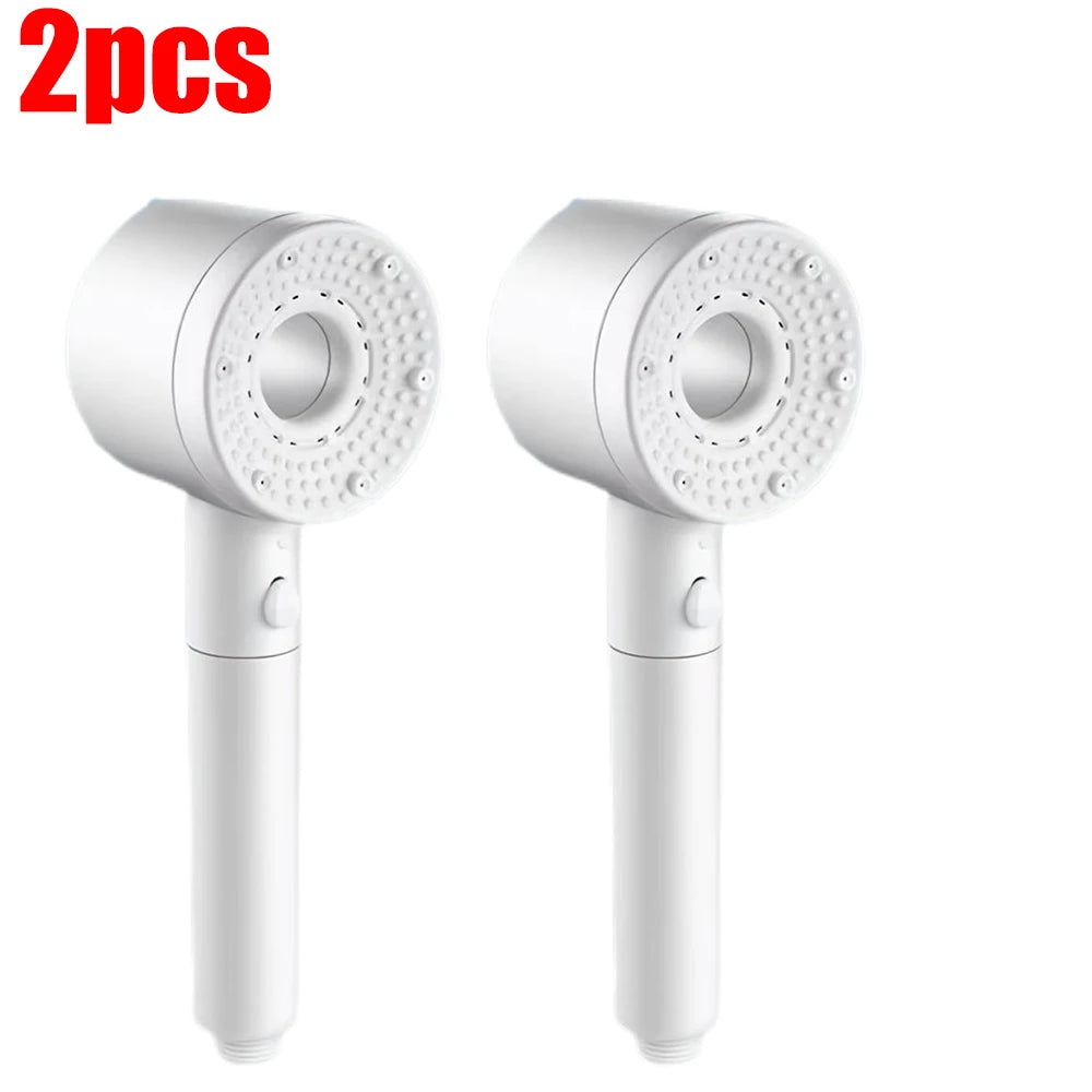 1-3Pcs 5 Modes Double Filtration Shower Head High-pressure Large Flow Handheld Showerhead Wear-resistant Portable Bath Nozzle