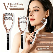 Facial Massager for Face and Neck V‑Shape Lifting Roller with Microcurrent Red Blue Light Therapy Vibrating Face Slimmer Device