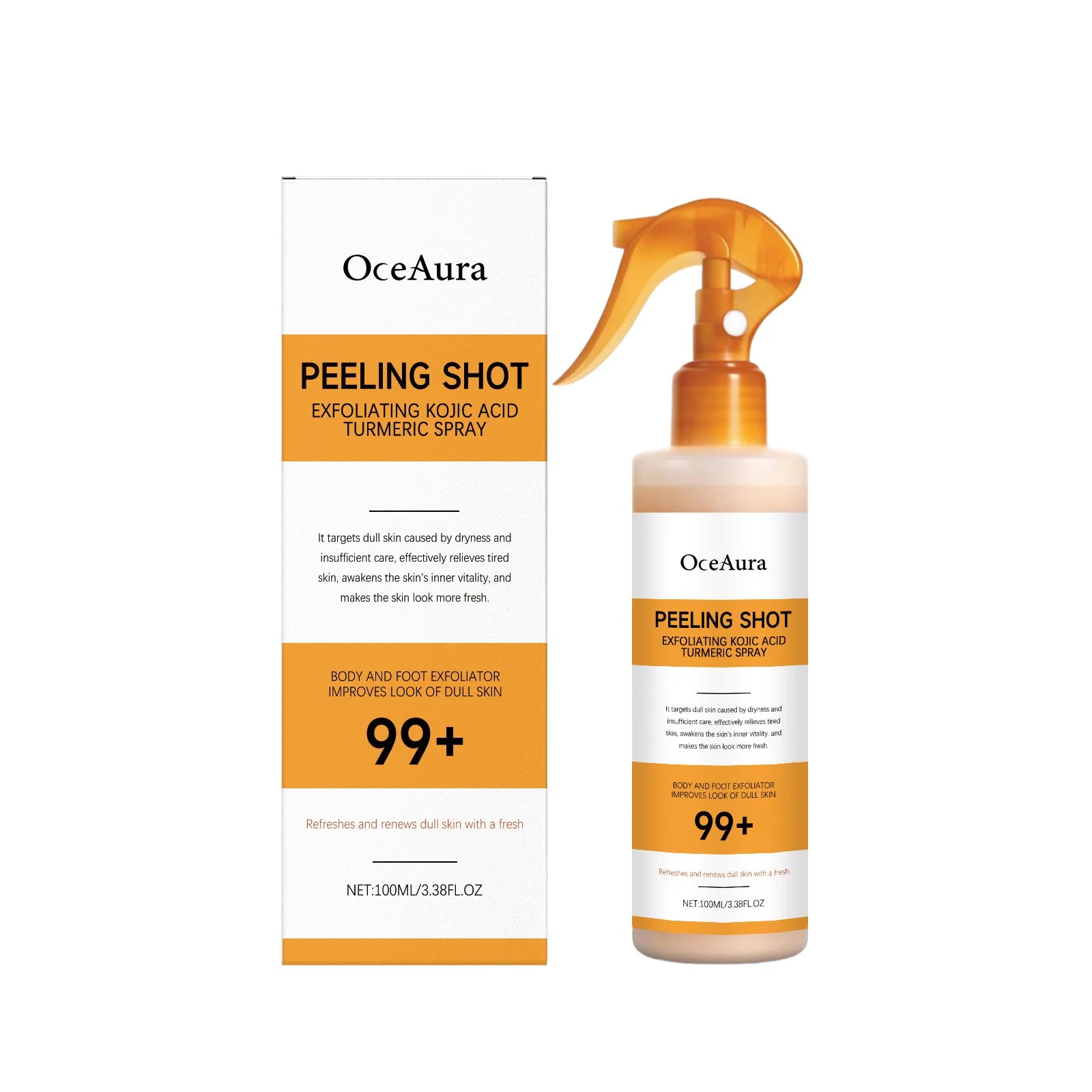 Kojic Acid Turmeric Exfoliating Spray + Peel Shot Kojic Acid Turmeric Serum