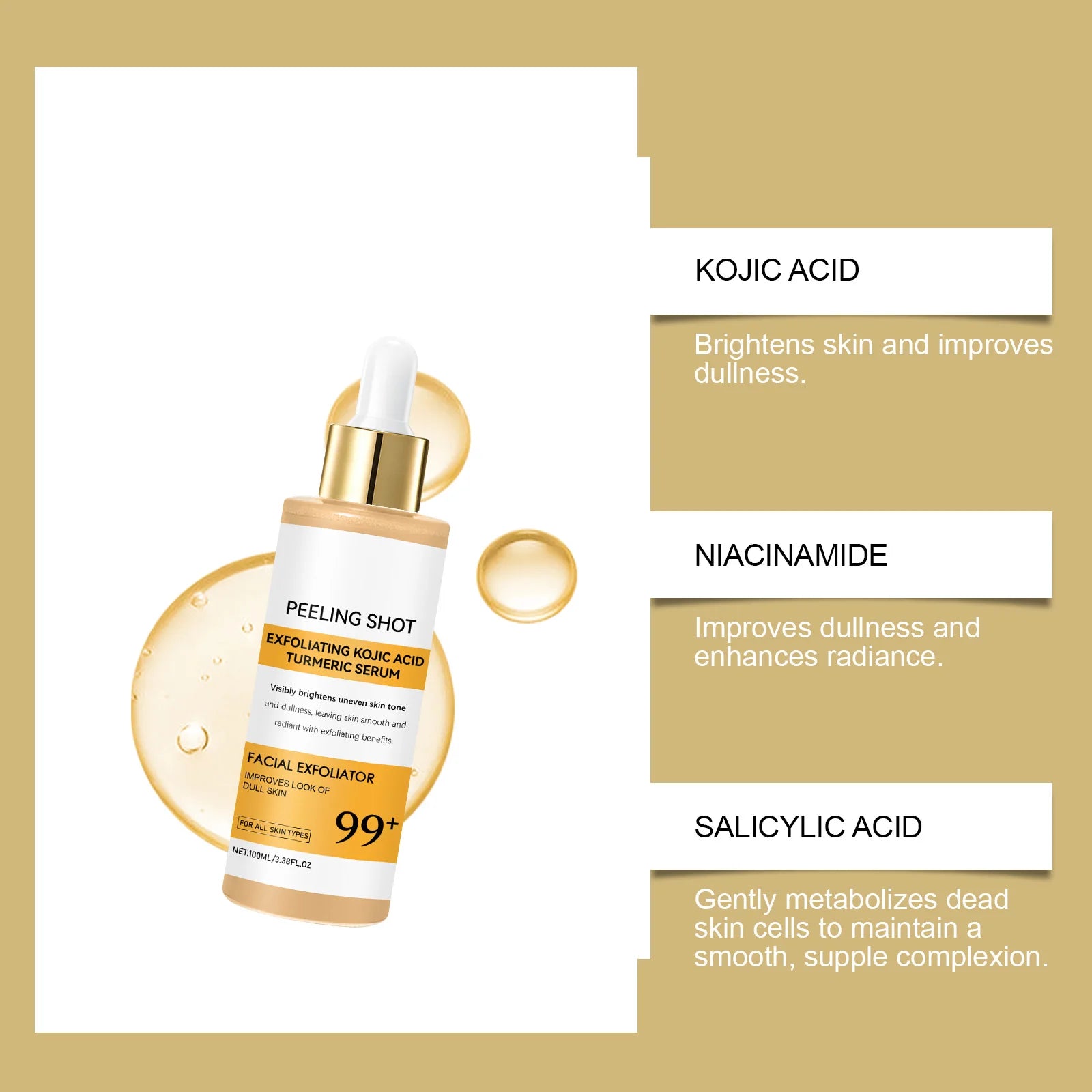 Kojic Acid Turmeric Exfoliating Spray + Peel Shot Kojic Acid Turmeric Serum