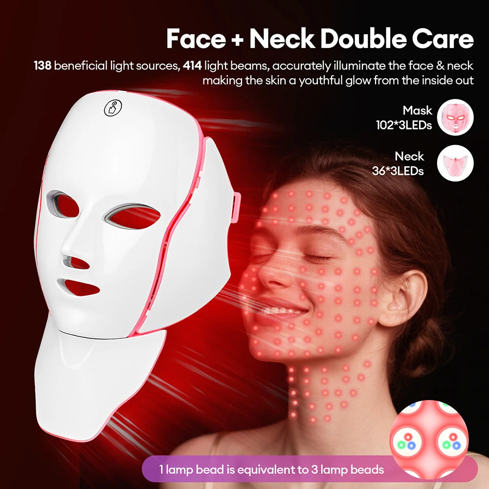 LED Face Neck Therapy Mask - Open Box Discounted