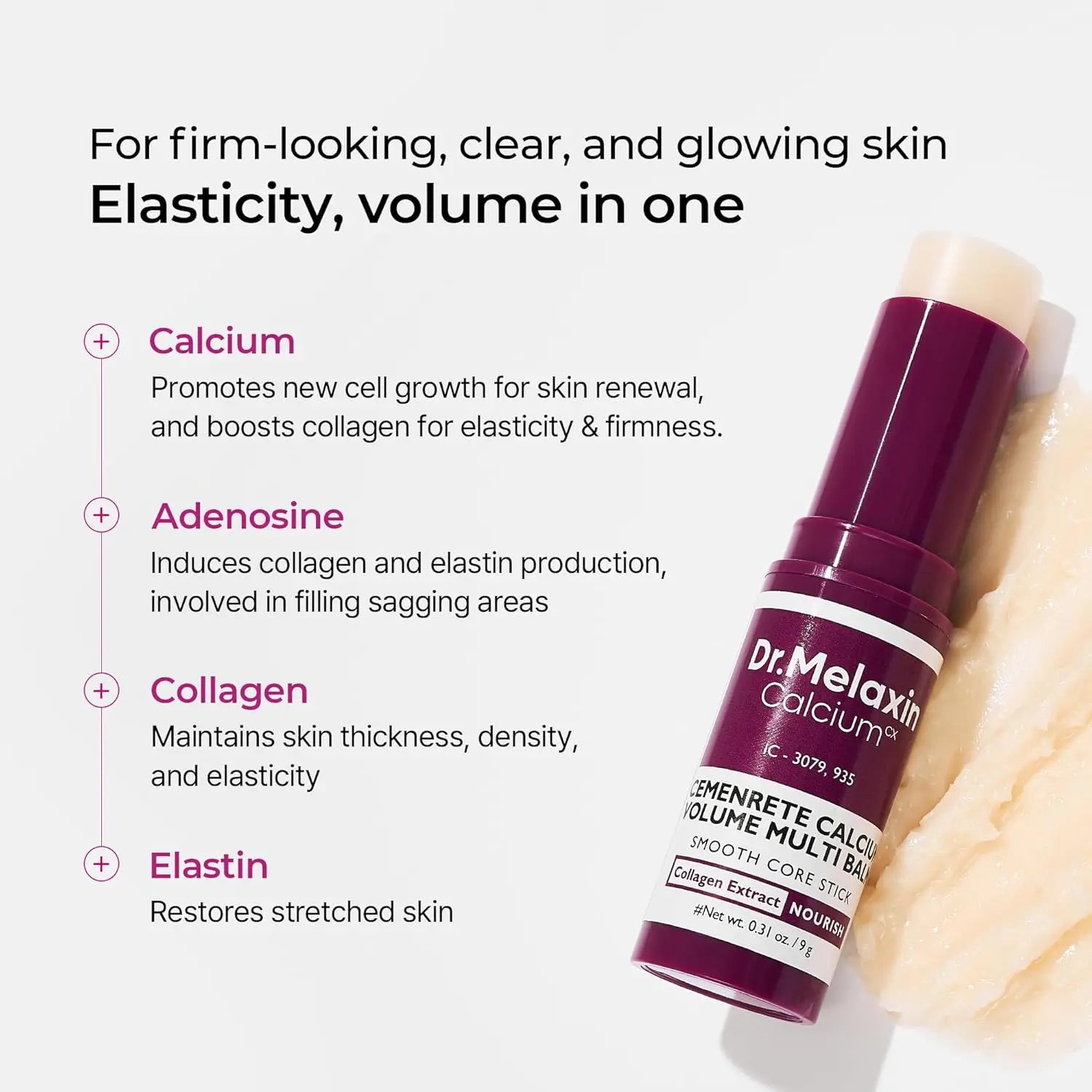 Calcium Multi Balm 9g All In One Wrinkles Calcium Volume Multi Balm Stick Collagen Wrinkles Face Eye treatment Balm calcium