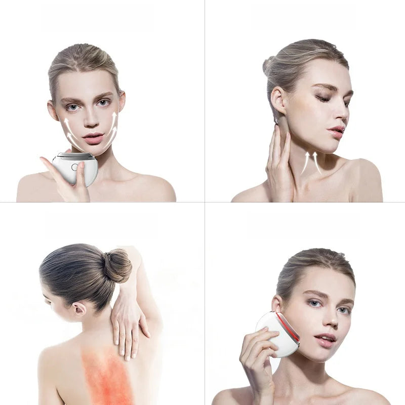 Electric Scraping Board EMS Tens Vibration Body Scraper Face Guasha Stone Facial Neck Lifting Slimming Relax Massage Device
