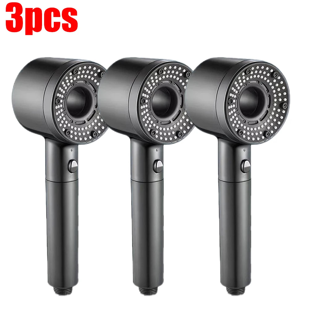 1-3Pcs 5 Modes Double Filtration Shower Head High-pressure Large Flow Handheld Showerhead Wear-resistant Portable Bath Nozzle