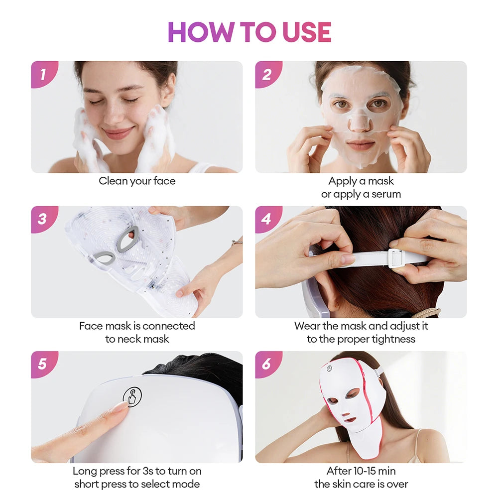LED Face Neck Therapy Mask - Open Box Discounted