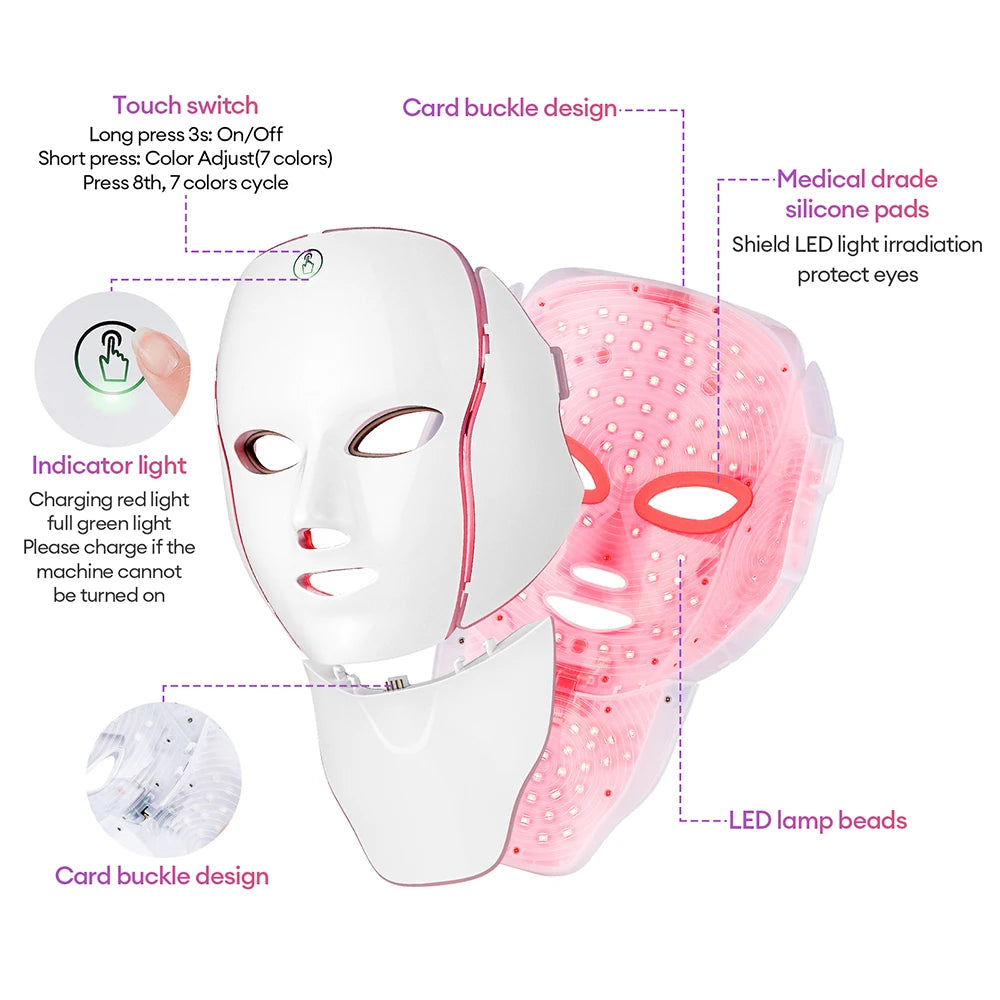 LED Face Neck Therapy Mask - Open Box Discounted