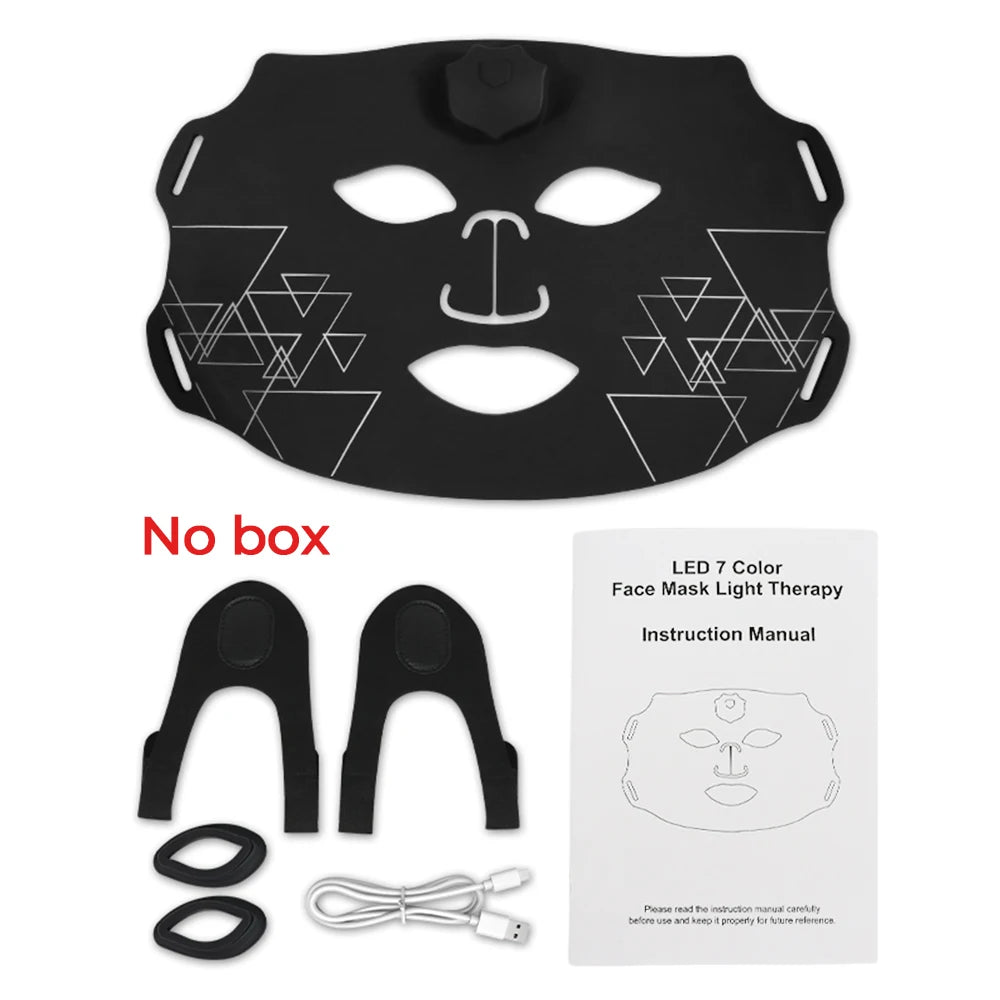 7 Colors Silicone Led Red Light Thearpy Face Mask 180 Lamp Beads Led Facial Mask For Anti Wrinkle Aging Tighten Rejuvenation