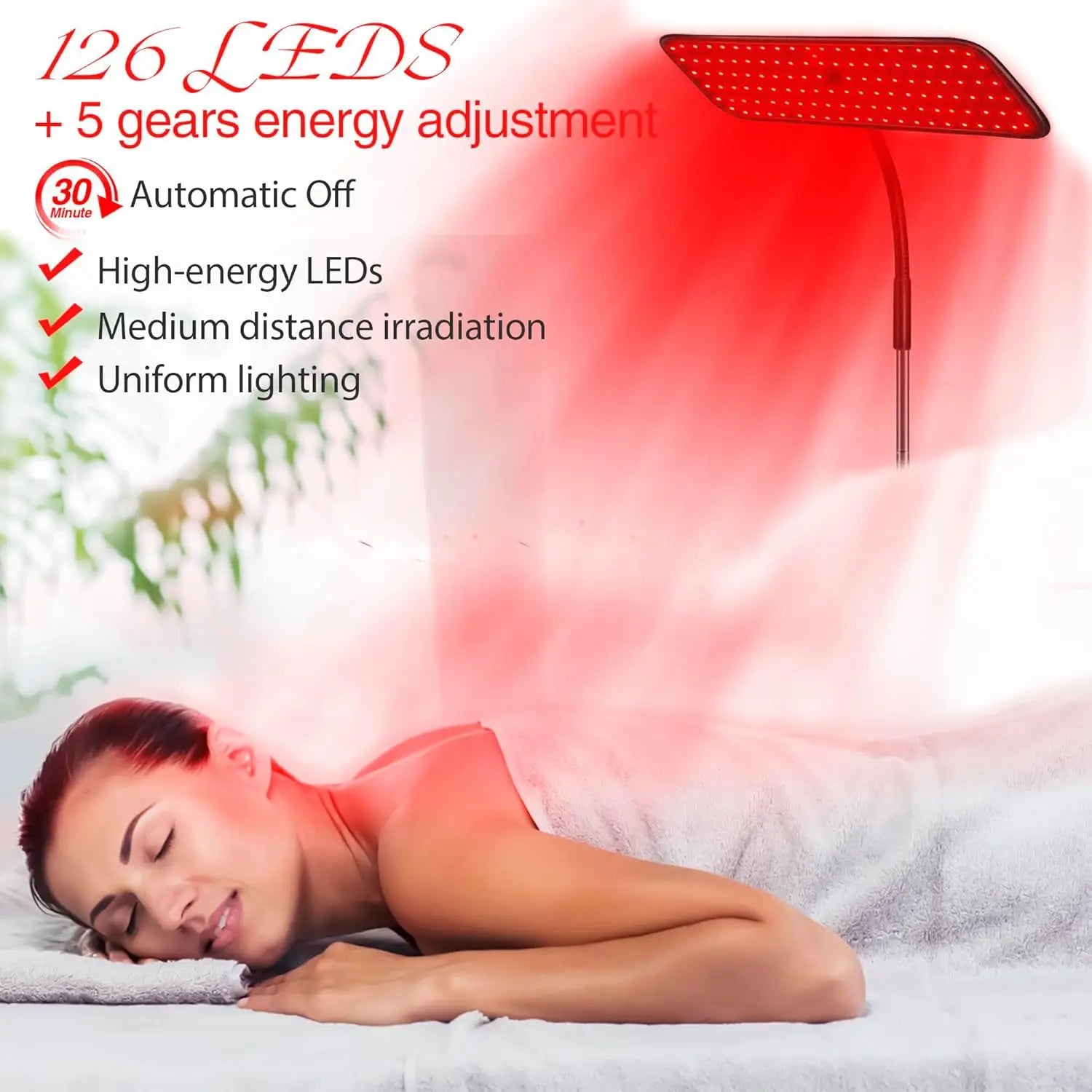 660nm 850nm LED Red Light Therapy Panel with Stand Near Infrared Therapy Lamp Devices for Body Pain Relief and Skin Care