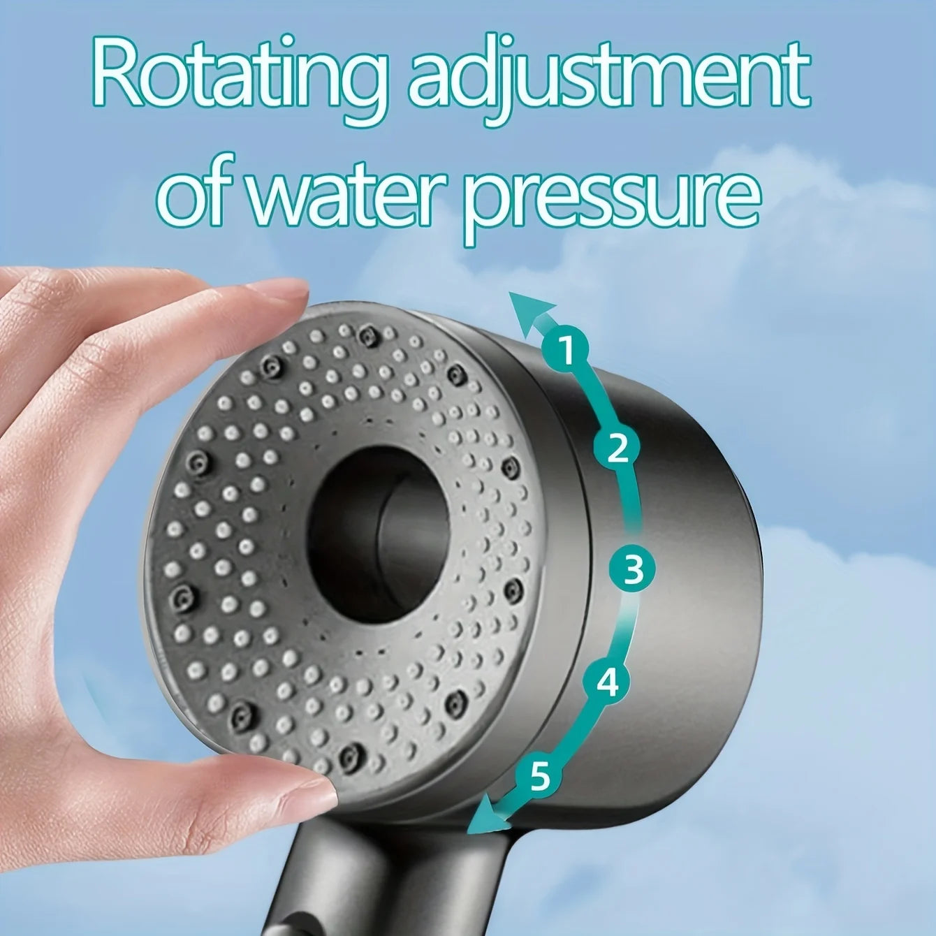 1-3Pcs 5 Modes Double Filtration Shower Head High-pressure Large Flow Handheld Showerhead Wear-resistant Portable Bath Nozzle