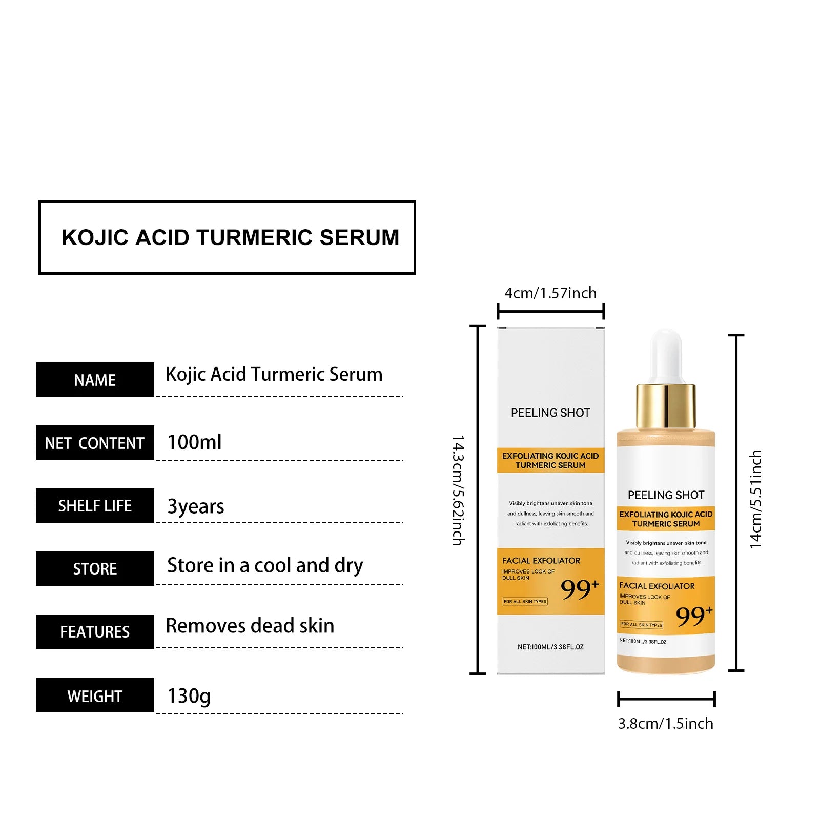 Kojic Acid Turmeric Exfoliating Spray + Peel Shot Kojic Acid Turmeric Serum
