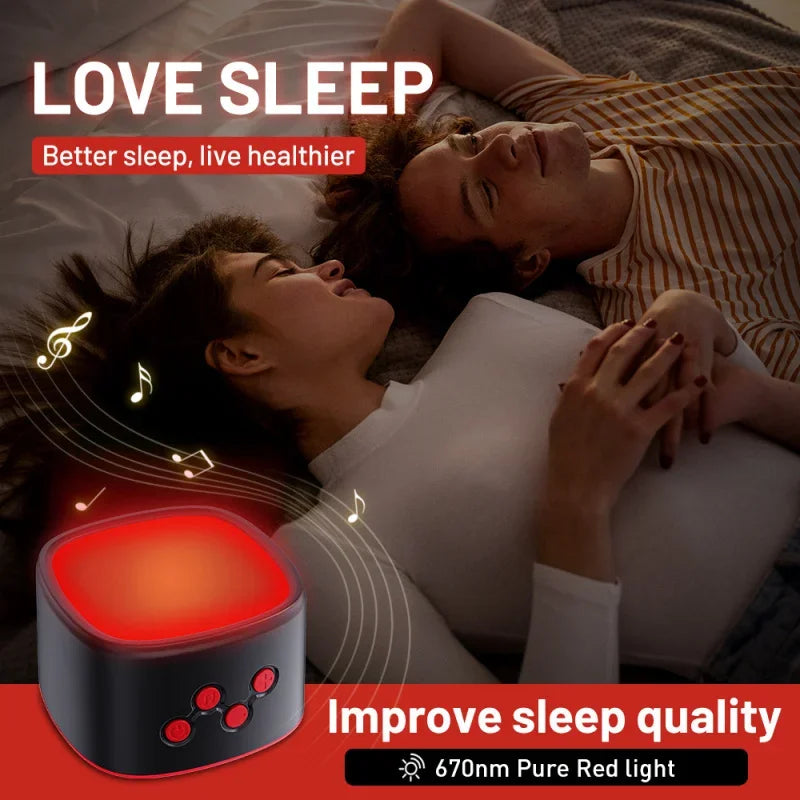 670nm Pure Red Light Sleep Aid Machine with White Noise Relaxation for Better Sleep Quality