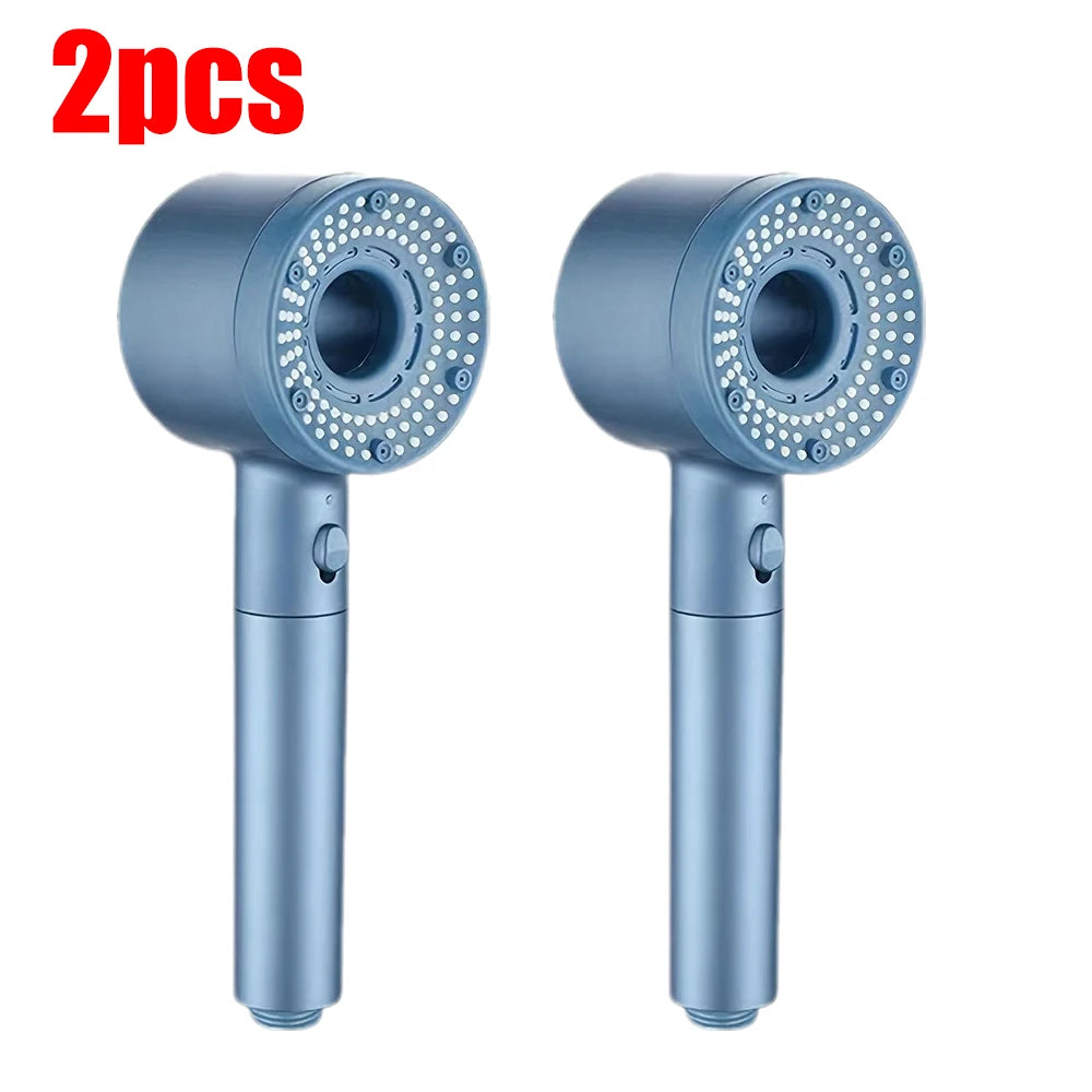1-3Pcs 5 Modes Double Filtration Shower Head High-pressure Large Flow Handheld Showerhead Wear-resistant Portable Bath Nozzle