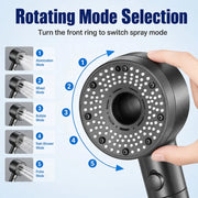 1-3Pcs 5 Modes Double Filtration Shower Head High-pressure Large Flow Handheld Showerhead Wear-resistant Portable Bath Nozzle