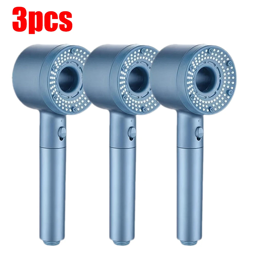 1-3Pcs 5 Modes Double Filtration Shower Head High-pressure Large Flow Handheld Showerhead Wear-resistant Portable Bath Nozzle