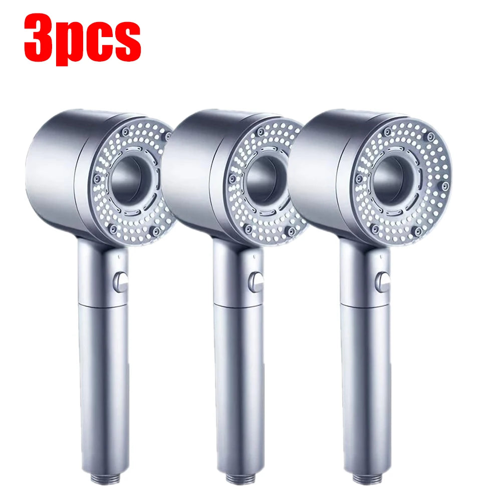 1-3Pcs 5 Modes Double Filtration Shower Head High-pressure Large Flow Handheld Showerhead Wear-resistant Portable Bath Nozzle