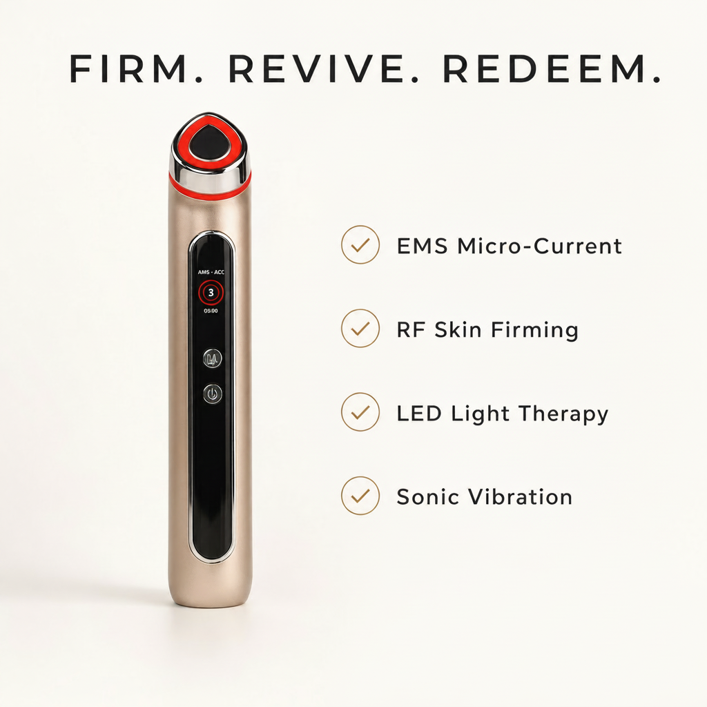 Redeem Boost — EMS + RF + LED + Sonic Vibration Facial Device